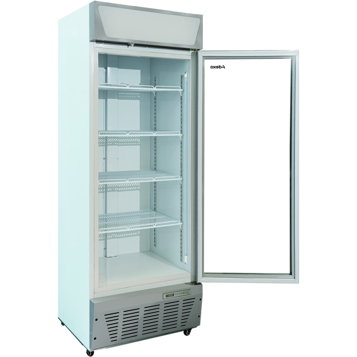 Commercial Display Refrigerator Upright 390 Litres Hinged Glass Door Led Canopy Grey | Scc387