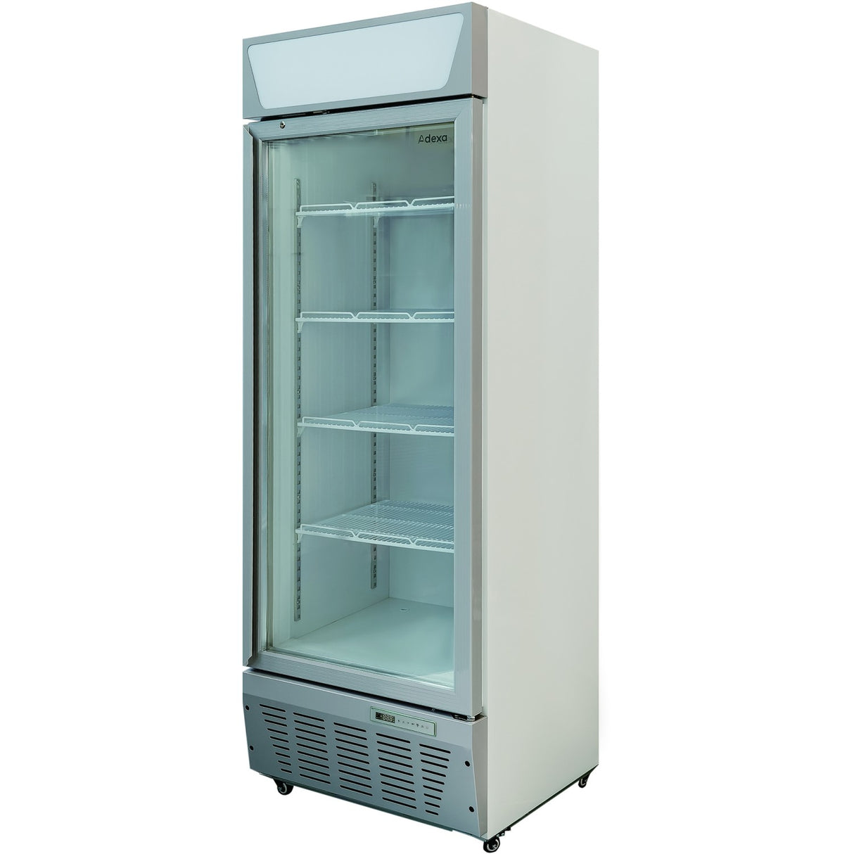Commercial Display Refrigerator Upright 390 Litres Hinged Glass Door Led Canopy Grey | Scc387