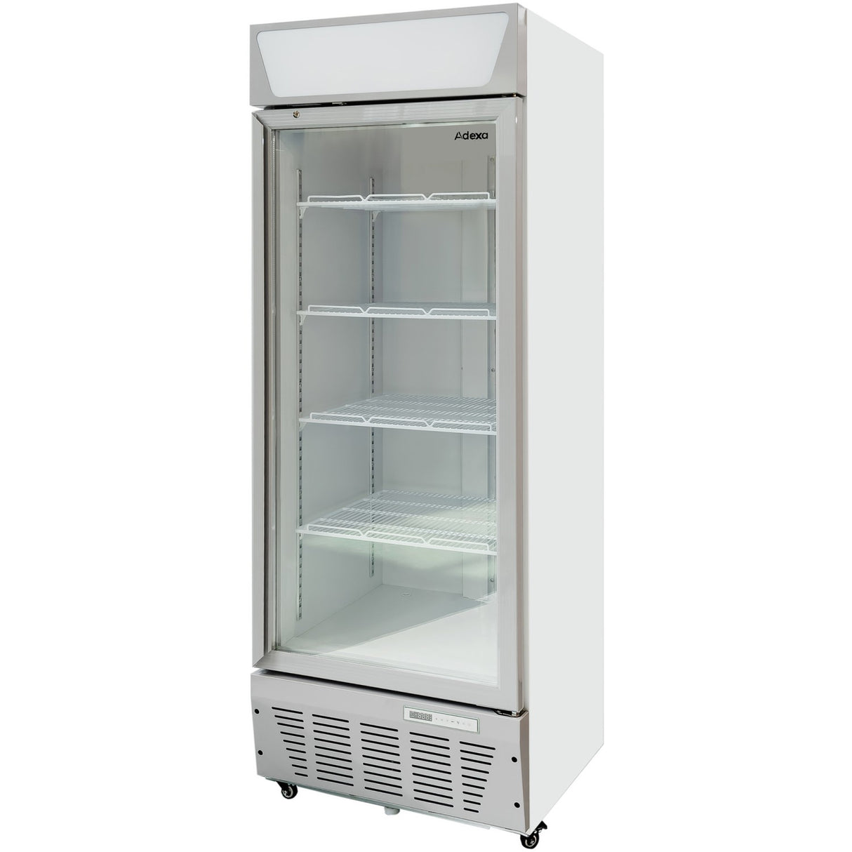 Commercial Display Refrigerator Upright 500 Litres Hinged Glass Door Led Canopy Grey | Scc517