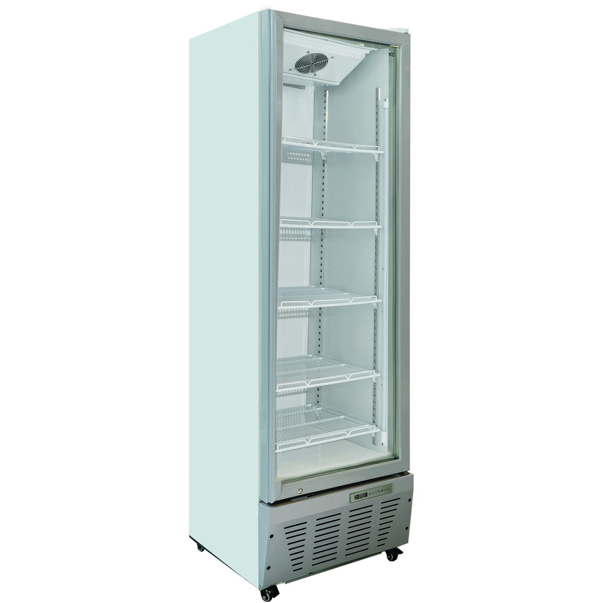 Commercial Refrigerator Upright 320 Litres Hinged Glass Door Grey | Scf327