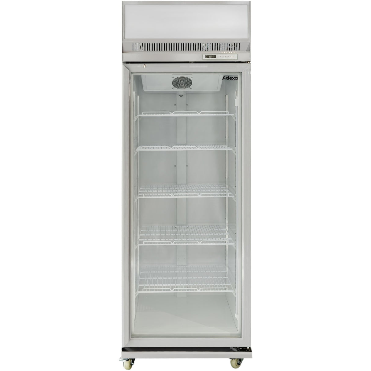 Commercial Display Refrigerator Upright 480 Litres Hinged Glass Door Led Canopy Grey | Scm500