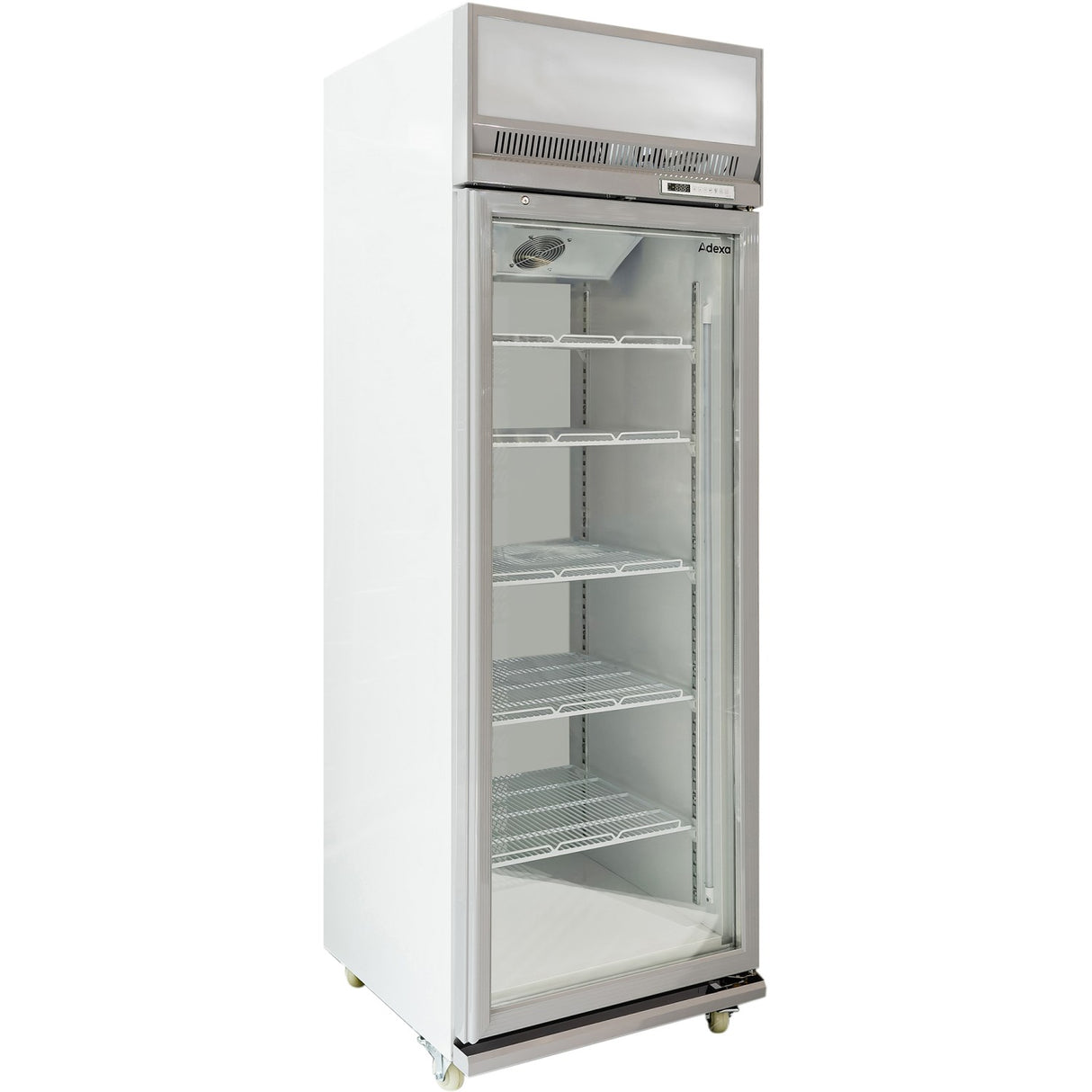 Commercial Display Refrigerator Upright 480 Litres Hinged Glass Door Led Canopy Grey | Scm500