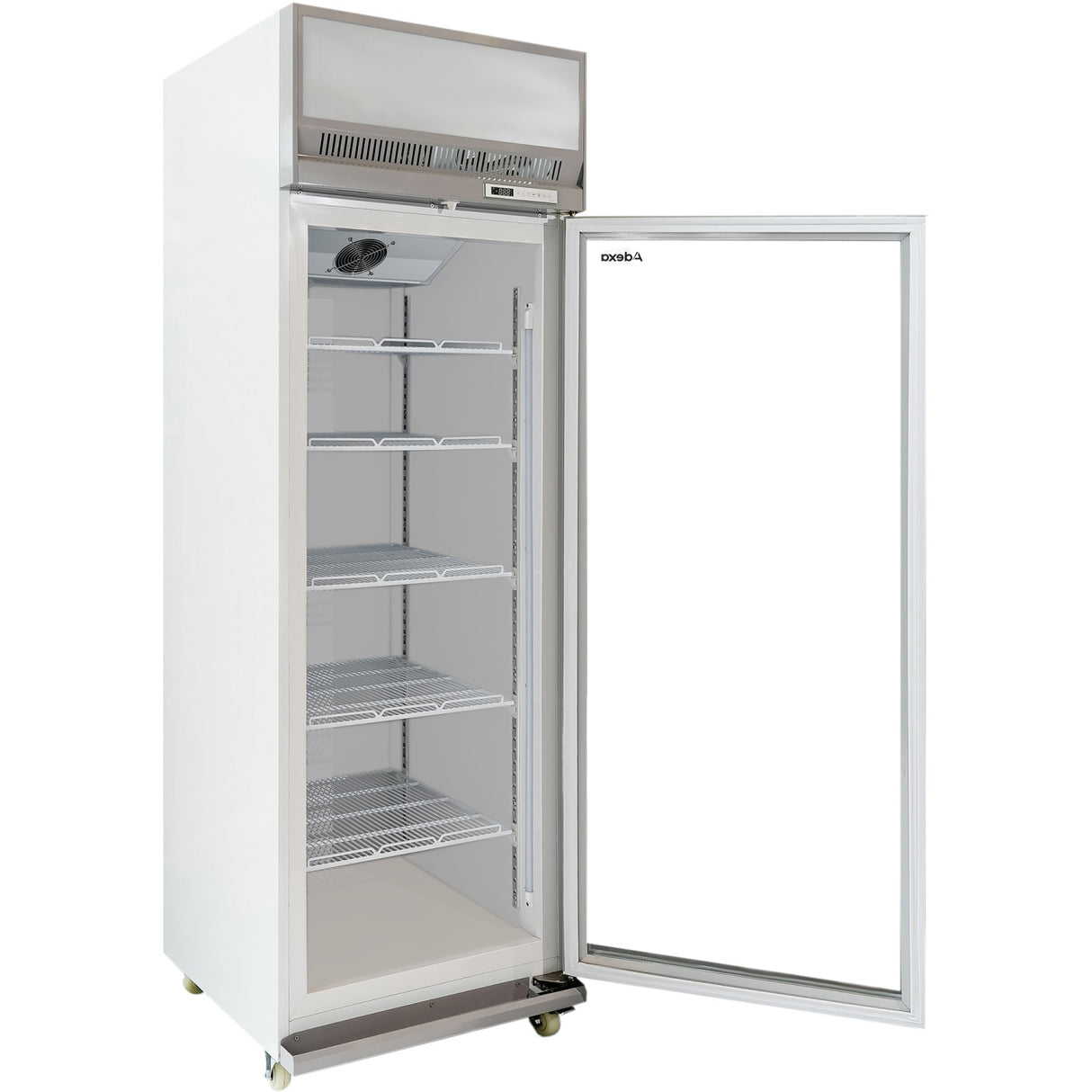 Commercial Display Refrigerator Upright 480 Litres Hinged Glass Door Led Canopy Grey | Scm500