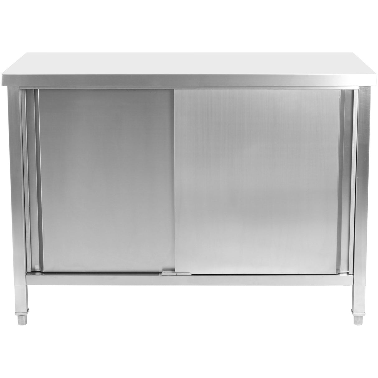 Commercial Worktop Floor Cupboard Sliding Doors Stainless Steel 1400x700x850mm | Vtc147 Sl