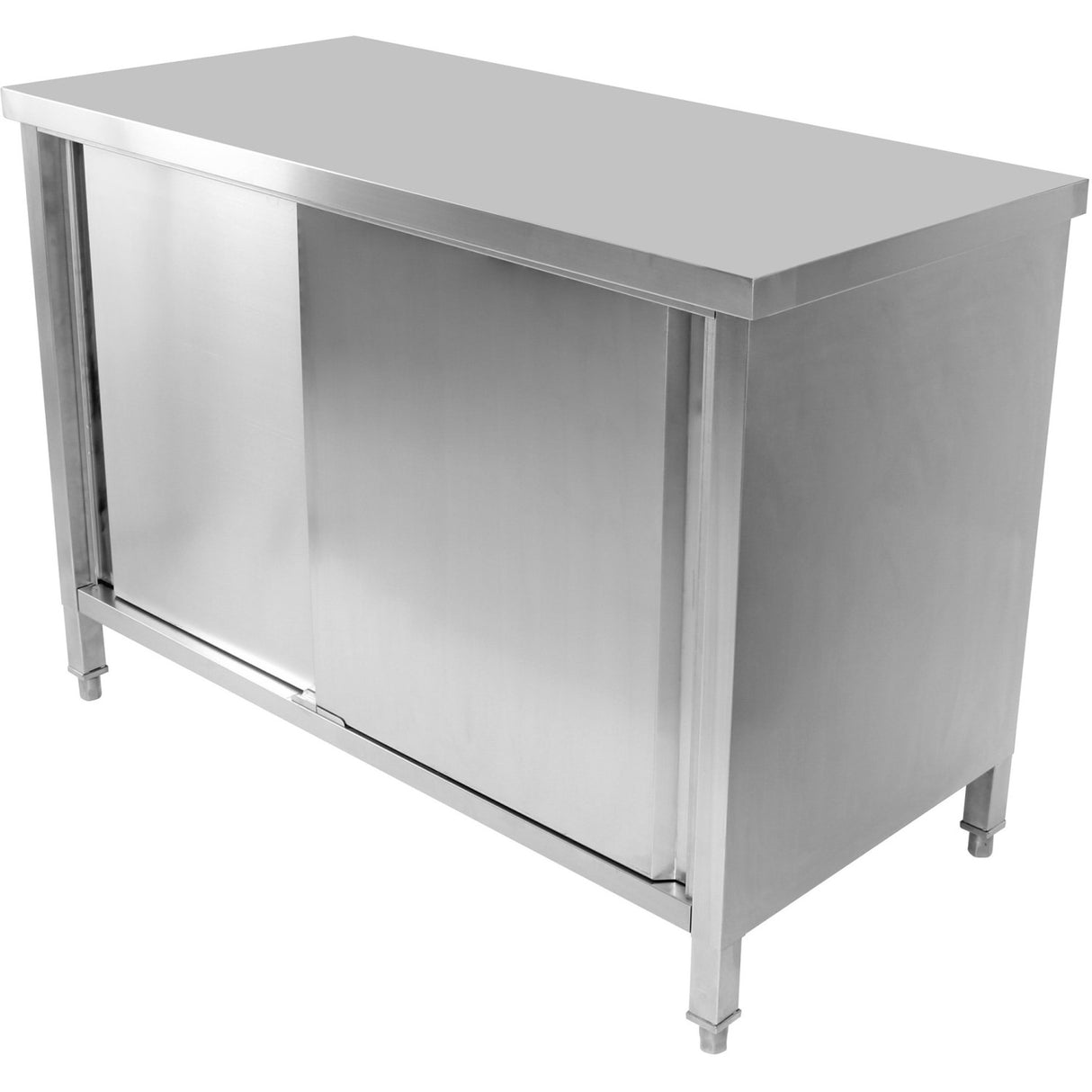 Commercial Worktop Floor Cupboard Sliding Doors Stainless Steel 1500x700x850mm | Vtc157 Sl