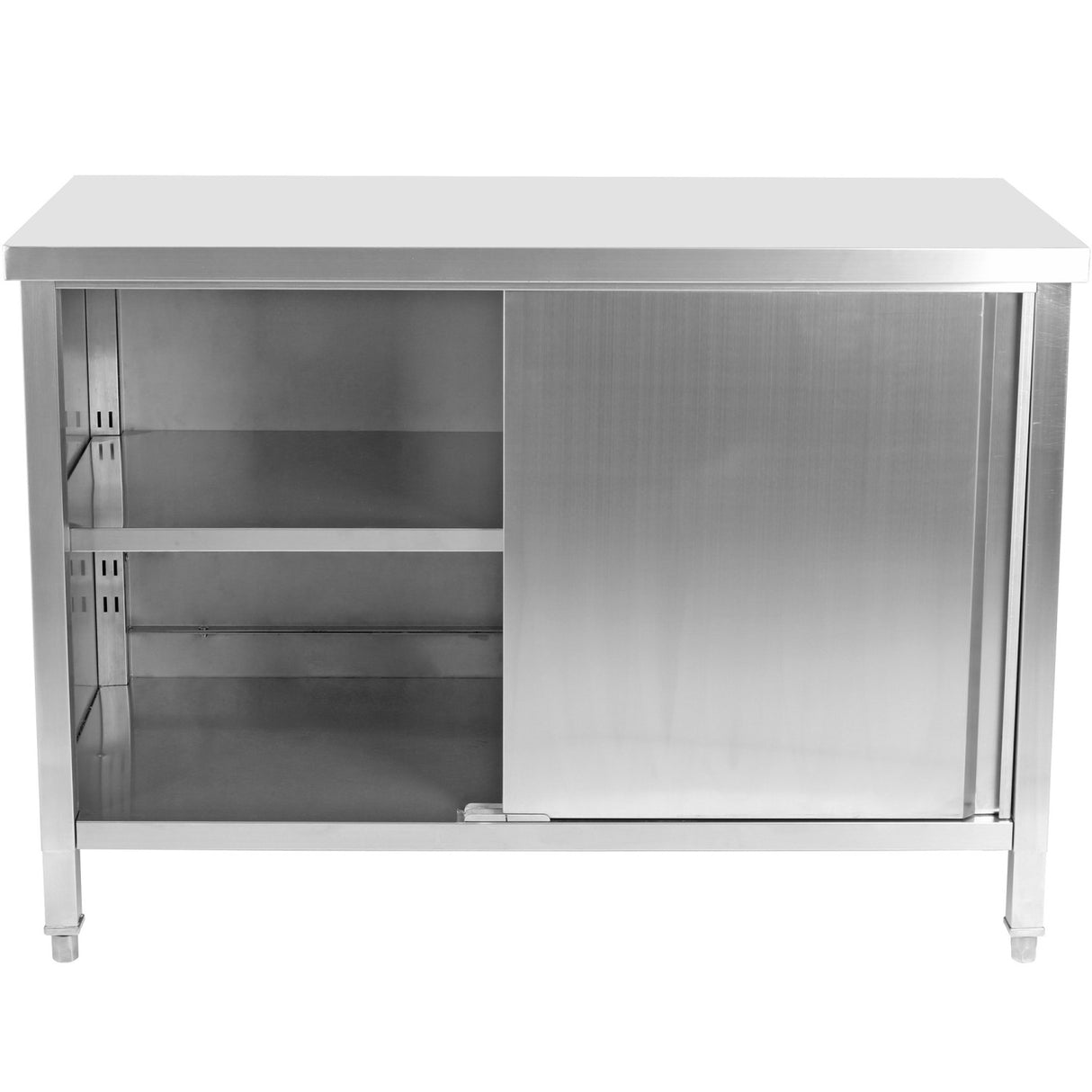 Commercial Worktop Floor Cupboard Sliding Doors Stainless Steel 1400x700x850mm | Vtc147 Sl