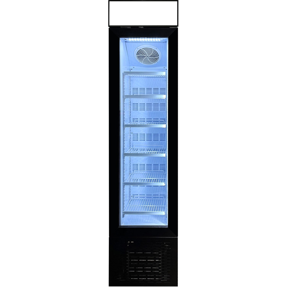 Commercial Bottle Cooler Upright 105 Litres Hinged Glass Door Led Canopy Black | Sc105 B