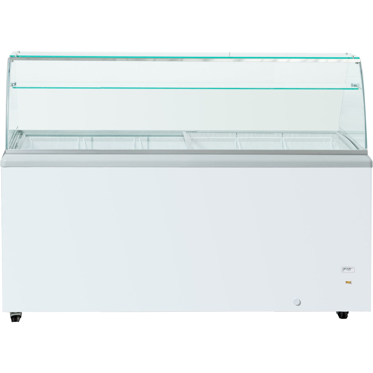 Commercial Display Chest Freezer Curved Sliding Glass Lid With Glass Canopy 453 Litres | Sd551 S Sd551 Sglasstop