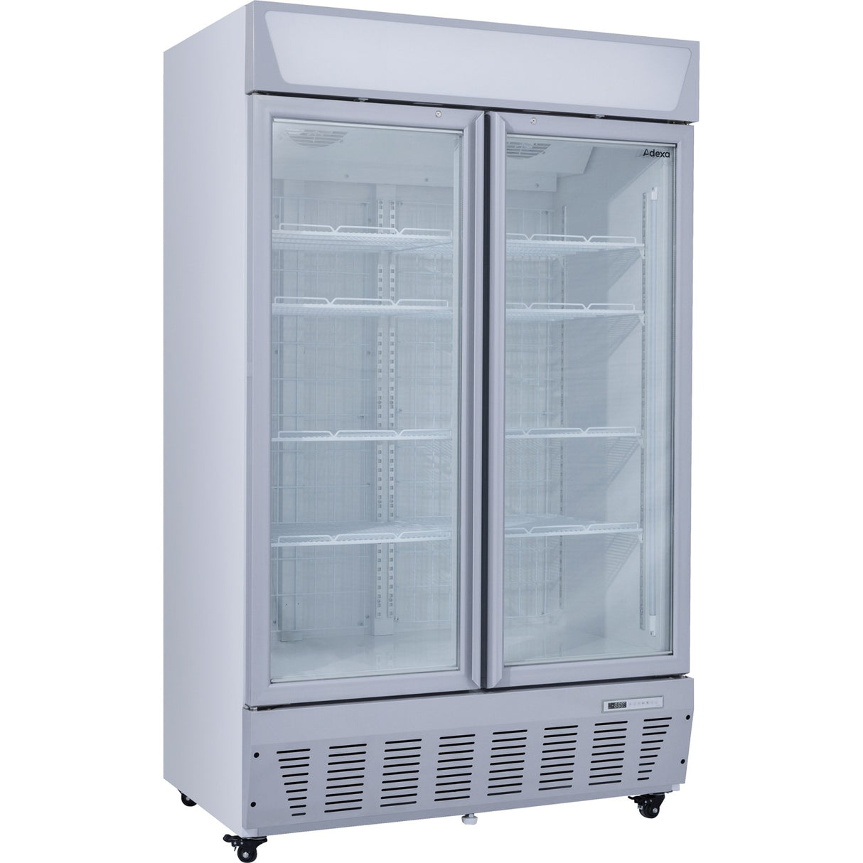 Commercial Display Freezer Upright 950 Litres Double Hinged Glass Door Led Canopy Grey | Sdc1000