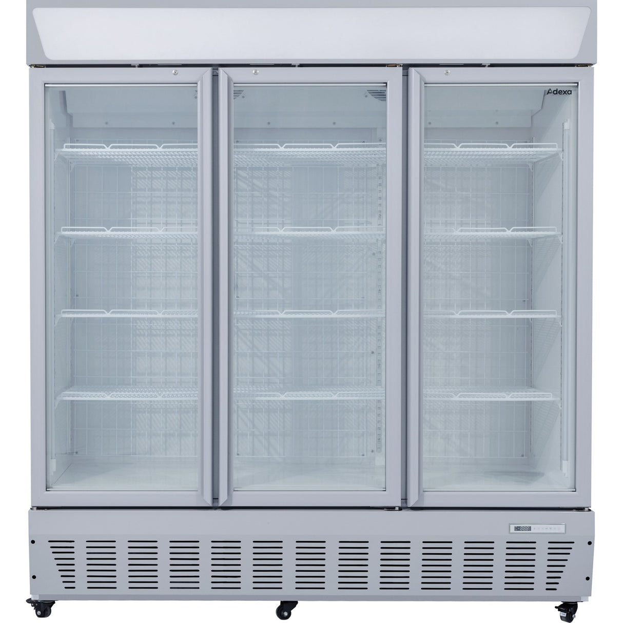 Commercial Display Freezer Upright 1500 Litres Triple Hinged Glass Door Led Canopy Grey | Sdc1500