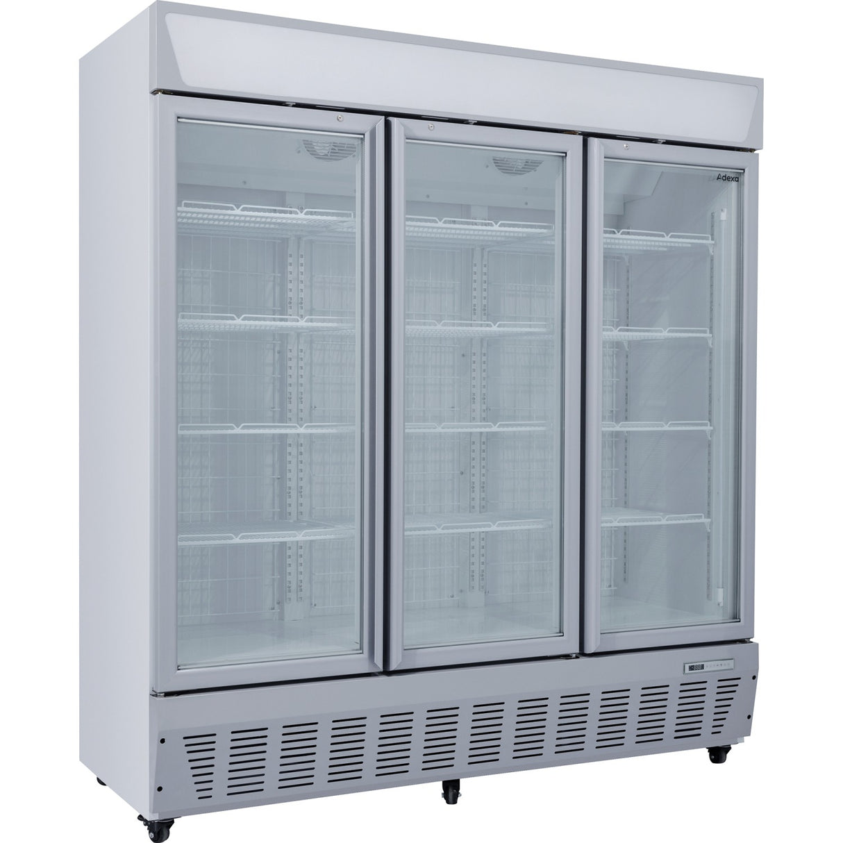 Commercial Display Freezer Upright 1500 Litres Triple Hinged Glass Door Led Canopy Grey | Sdc1500