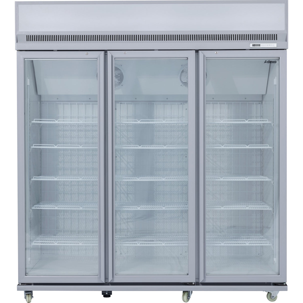 Commercial Display Freezer Upright 1500 Litres Triple Hinged Glass Door Led Canopy Grey | Sdm1500