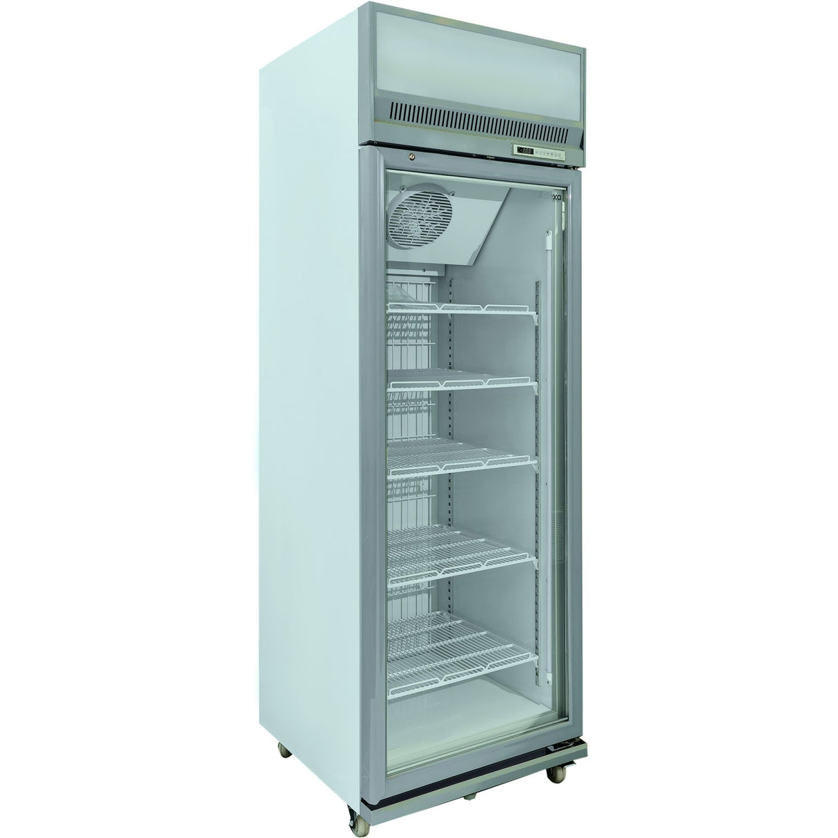 Commercial Display Freezer Upright 500 Litres Hinged Glass Door Led Canopy Grey | Sdm500