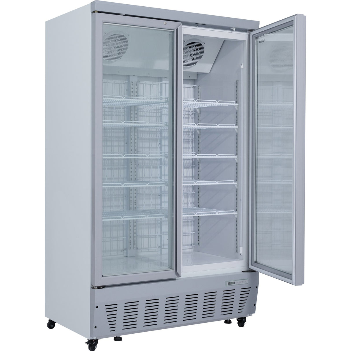 Commercial Display Freezer 955 Litres Upright 2 Glass Doors Ventilated Cooling 1215x730x2020mm | Sdt1000