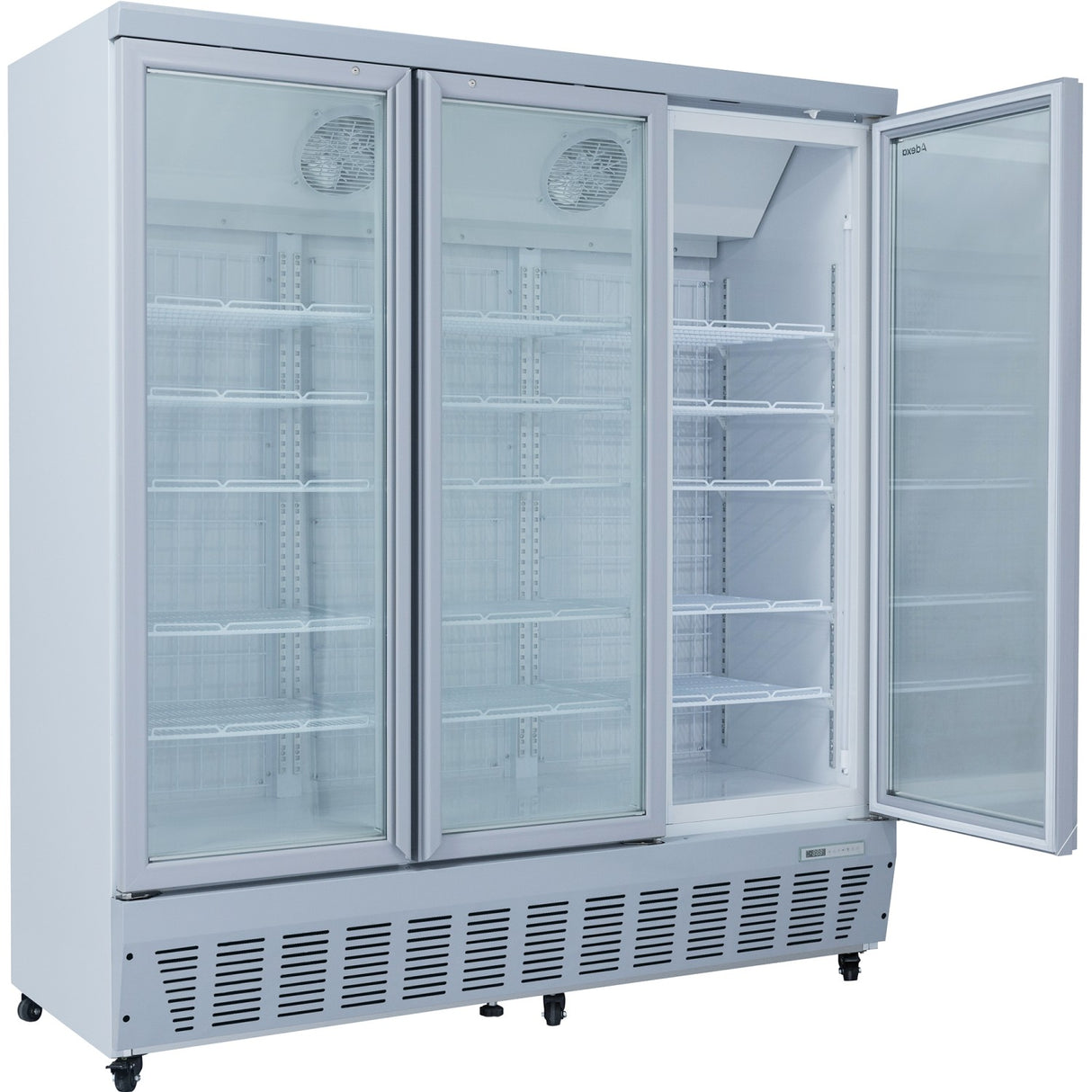 Commercial Display Freezer 1496 Litres Upright 3 Glass Doors Ventilated Cooling 1830x730x2020mm | Sdt1500