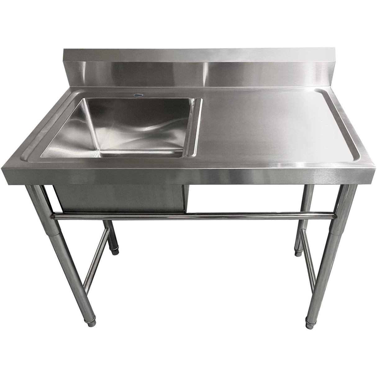 Commercial Sink Stainless Steel 1200x600x900mm 1 Bowl Left Splashback | Sink12060 Left