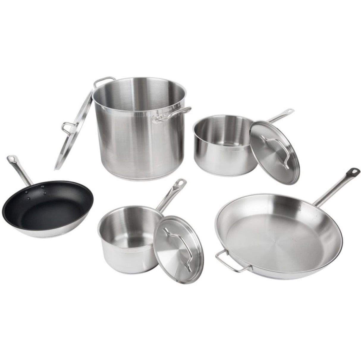 Set Of Stainless Steel Cookware 8 Pcs Sauce Pans Stew Pan Fry Pans | Spc8 A