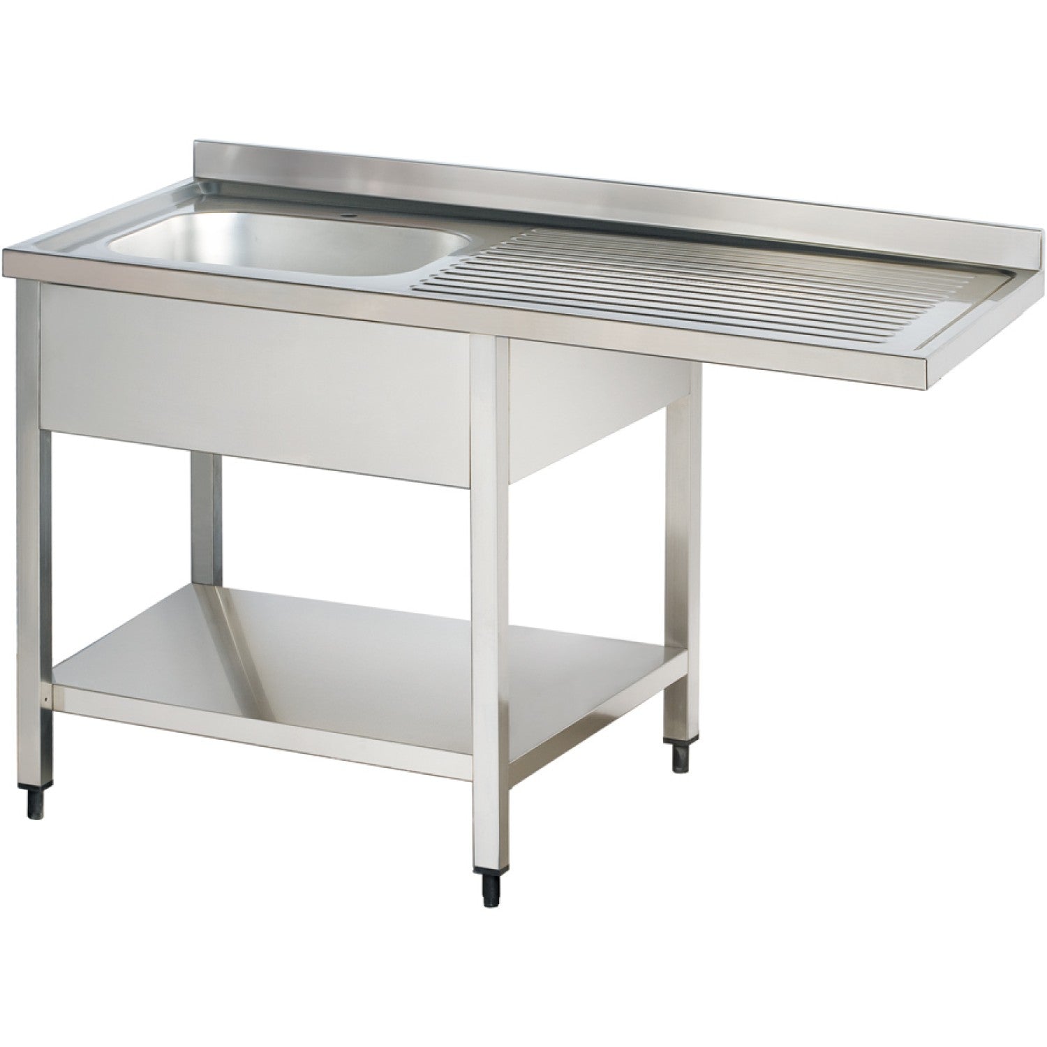 Commercial Sink For Dishwashers 1 Bowl Left Bottom Shelf Splashback 1200mm Depth 700mm |  Vsh127 Lbs