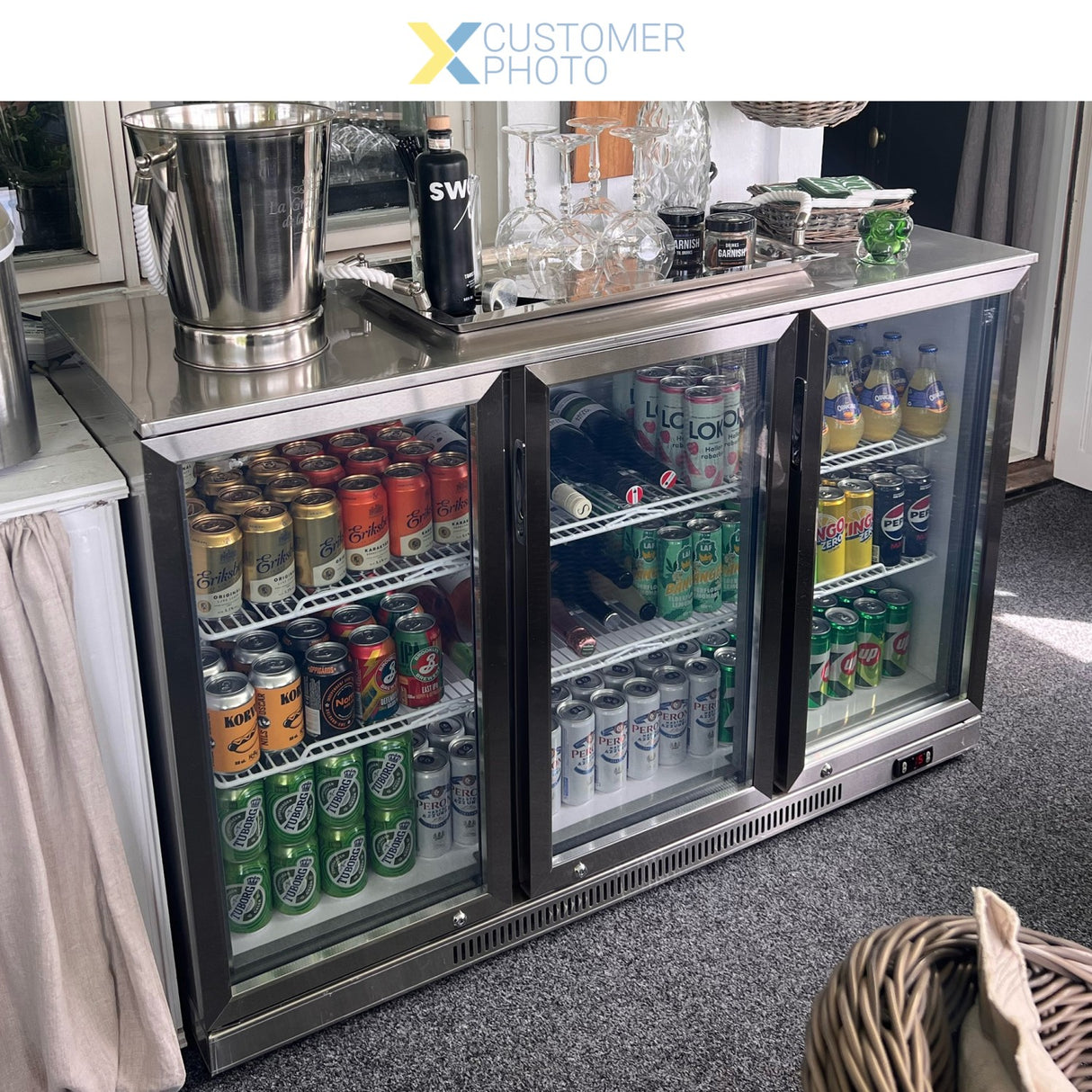 Back Bar Cooler 3 Hinged Doors 312 Litres Stainless Steel | Ssbc03 Pp