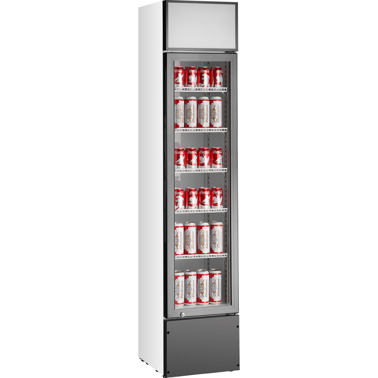 Commercial Bottle Cooler Upright 160 Litres Single Hinged Glass Door Black&Amp;White | Ssp160 Fea