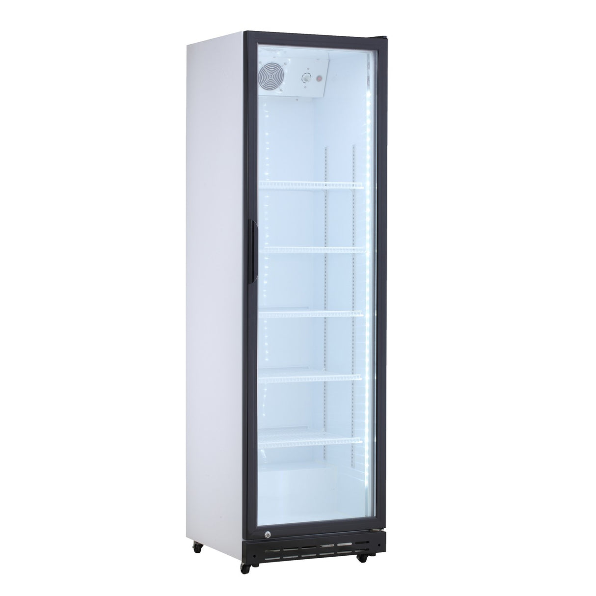 Commercial Bottle Cooler Upright 210 Litres Single Hinged Glass Door Black&Amp;White | Ssp390 Feb