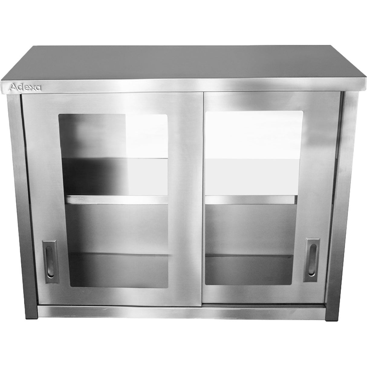 Commercial Wall Cabinet Cupboard Glass Doors Stainless Steel 1000x400x800mm | Swcgdhh100402