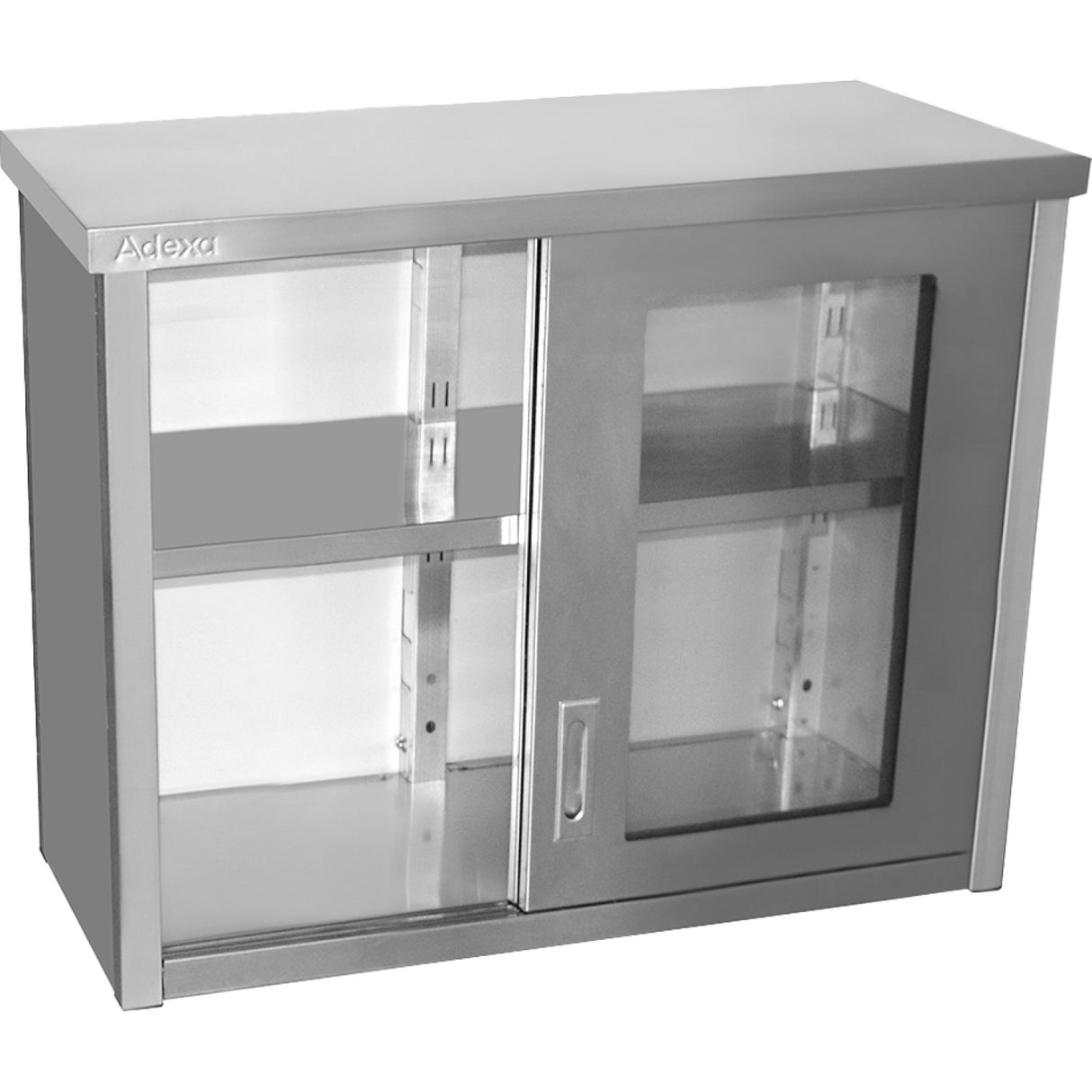 Commercial Wall Cabinet Cupboard Glass Doors Stainless Steel 1000x400x800mm | Swcgdhh100402