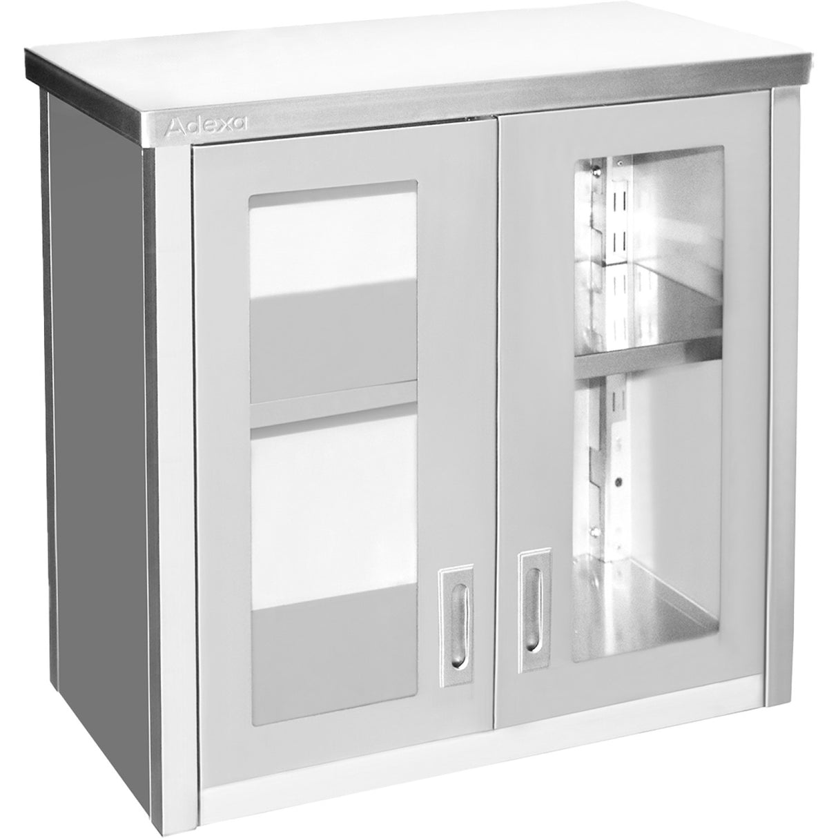 Commercial Wall Cabinet Cupboard Glass Doors Stainless Steel 800x400x800mm | Swcgdhh80402