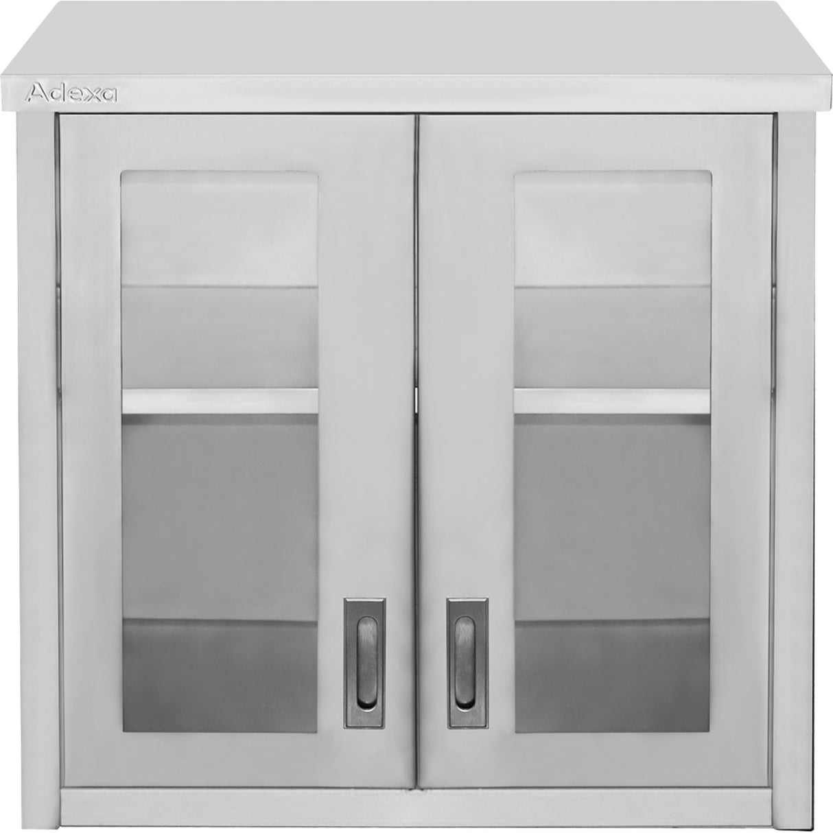 Commercial Wall Cabinet Cupboard Glass Doors Stainless Steel 800x400x800mm | Swcgdhh80402