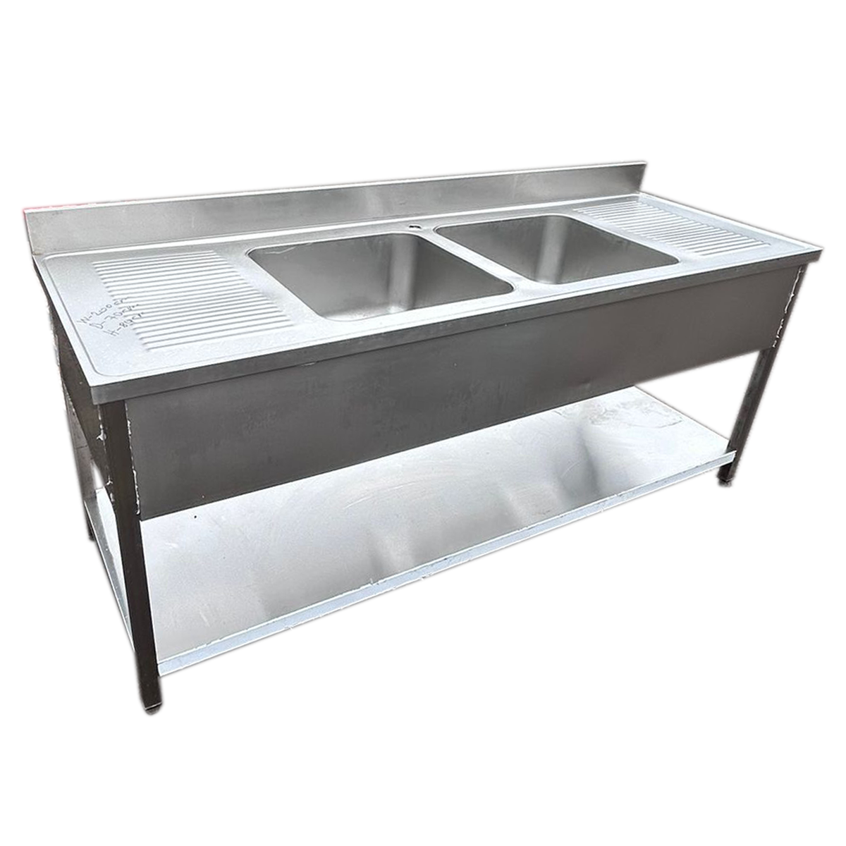 Commercial 2 bowl sink 2mt - Used