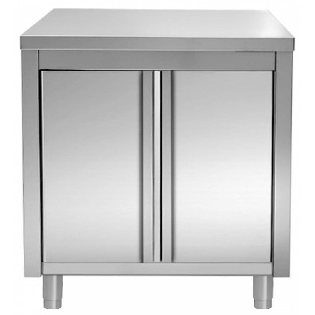 Commercial Worktop Floor Cupboard Hinged Doors Stainless Steel 800x600x850mm | Vtc86 Sl