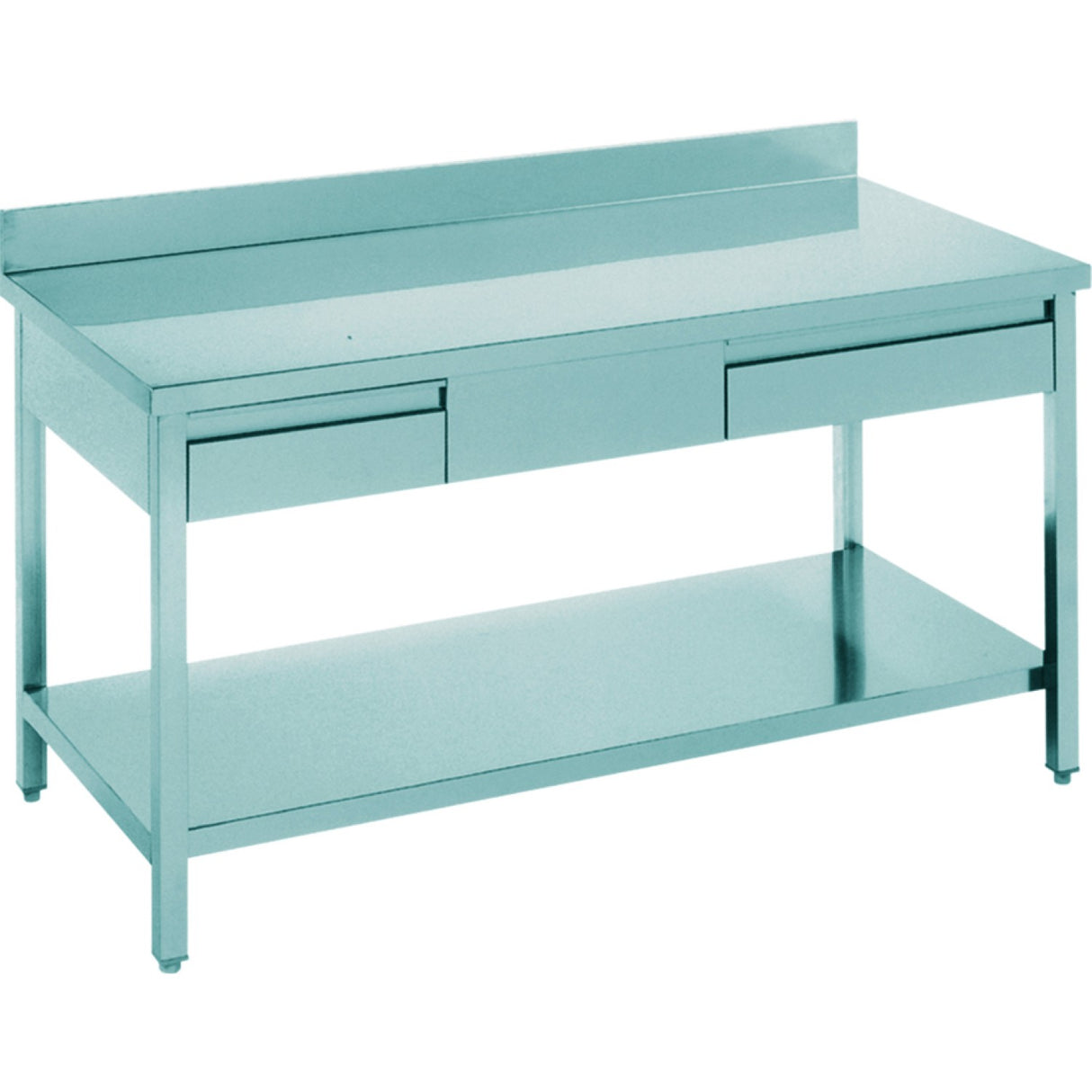 Professional Work Table 2 Drawers Stainless Steel Bottom Shelf Upstand 1800x700x900mm | Thats187 A2 D