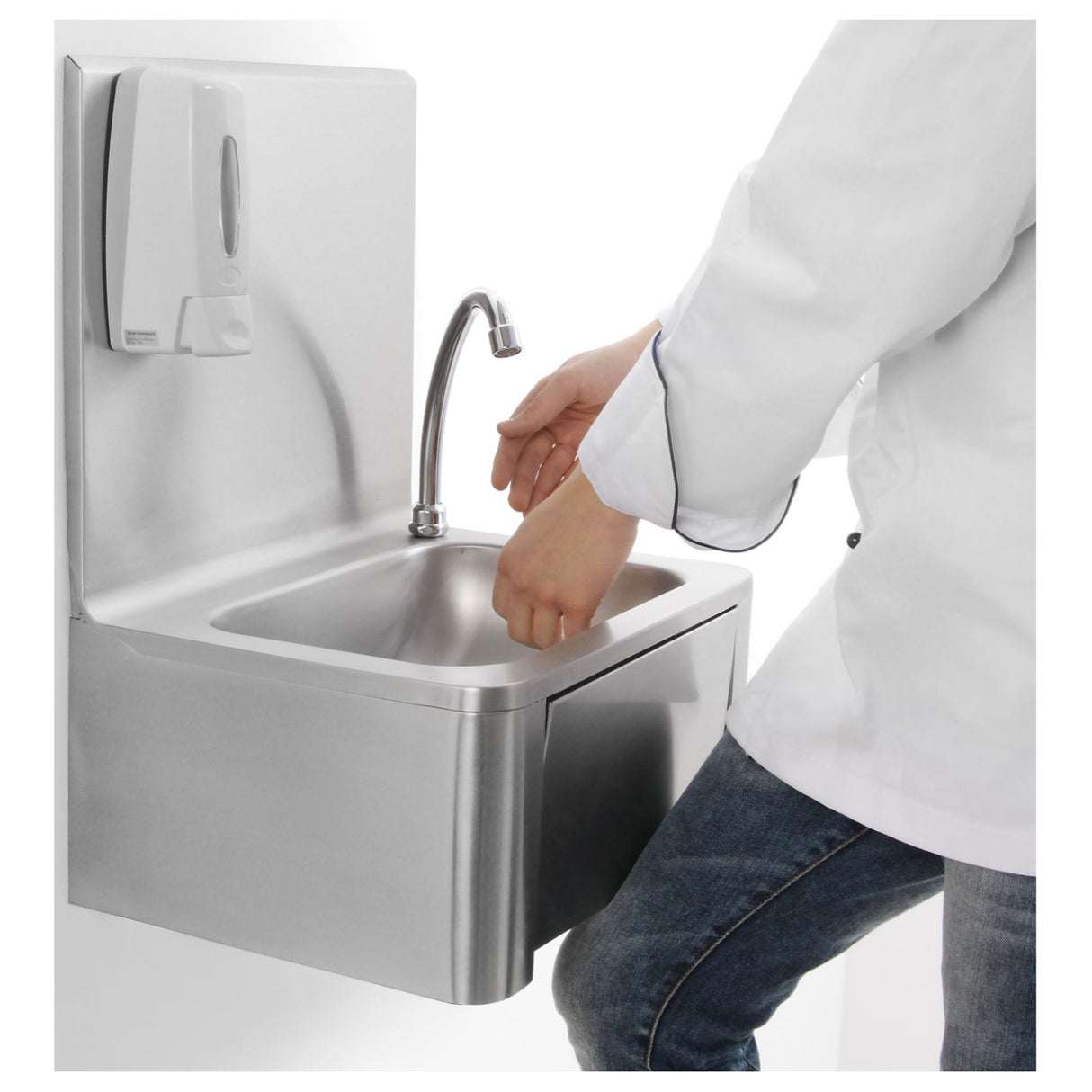 Commercial Hand Wash Sink Stainless Steel Knee Control Stainless Steel | Thhwr43