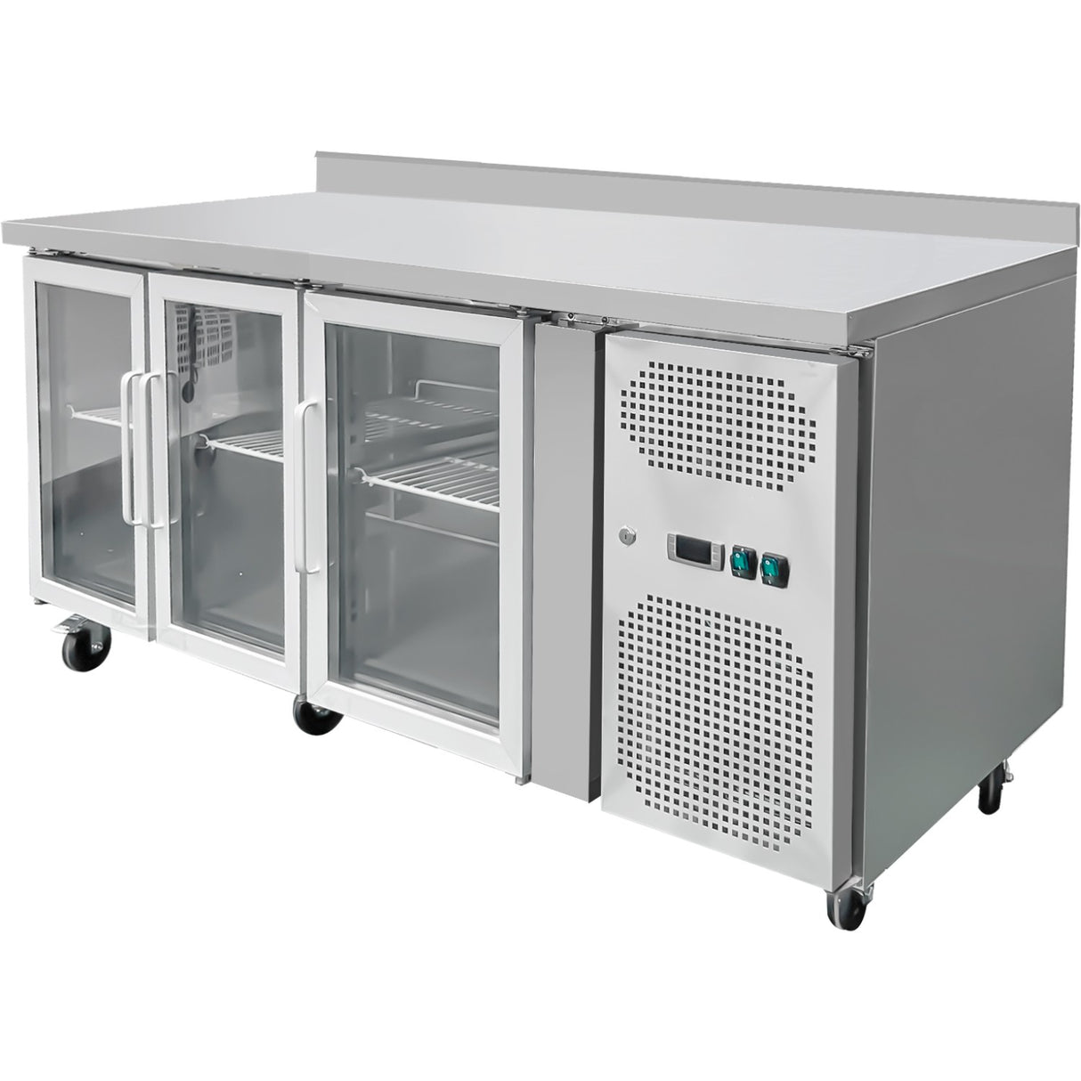 Commercial Refrigerated Counter Upstand 3 Glass Doors Depth 700mm | Thp3200 Tng