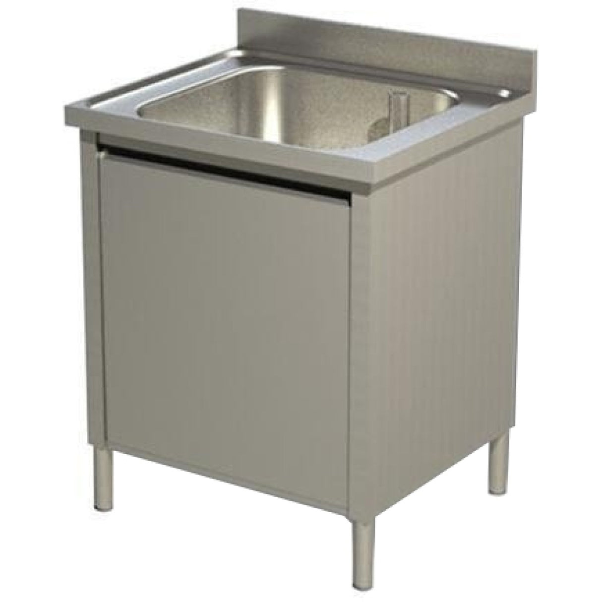 Commercial Sink With Cupboard Stainless Steel 1 Bowl Splashback Width 600mm Depth 700mm | Vsc67 Bs