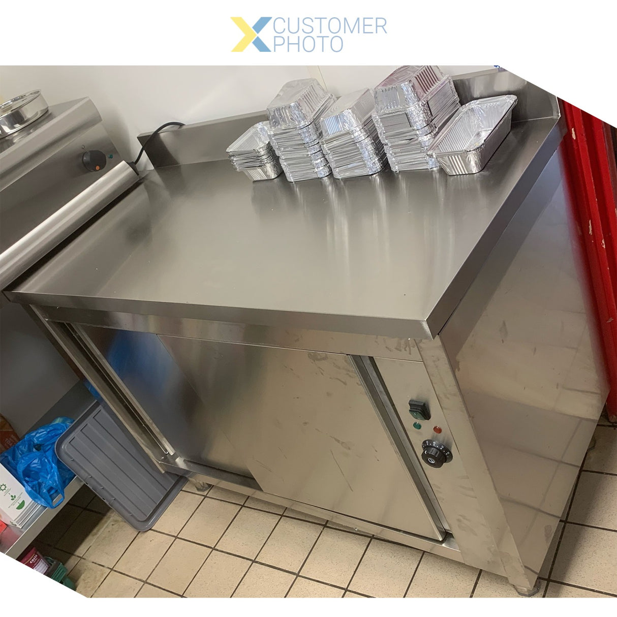 Professional Heated Cupboard Stainless Steel Sliding Doors Rear Upstand Width 1200mm Depth 600mm | Thwsr126 A