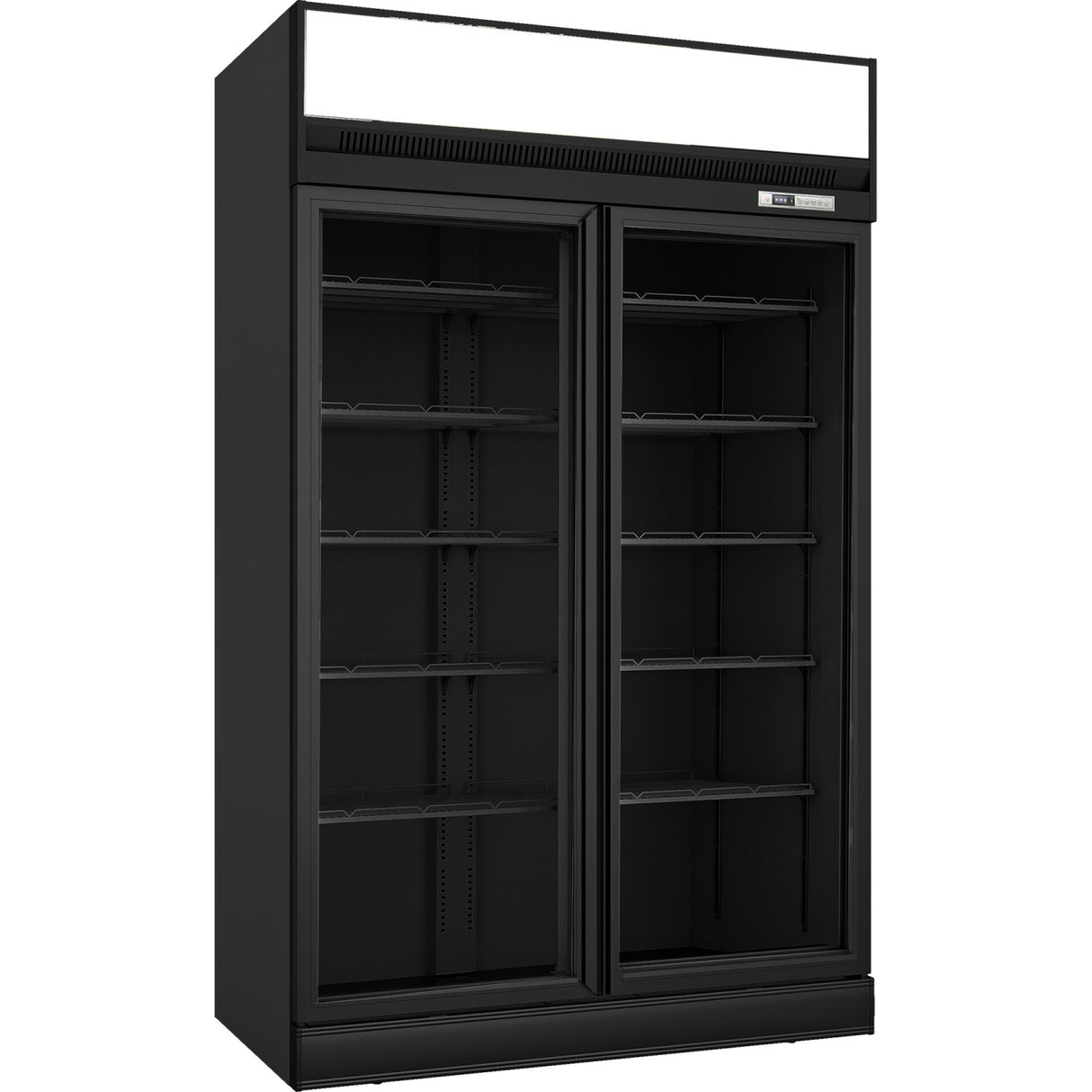 Commercial Display Cooler 1195 Litres Double Hinged Doors Top Mount Black | Tr101 Black