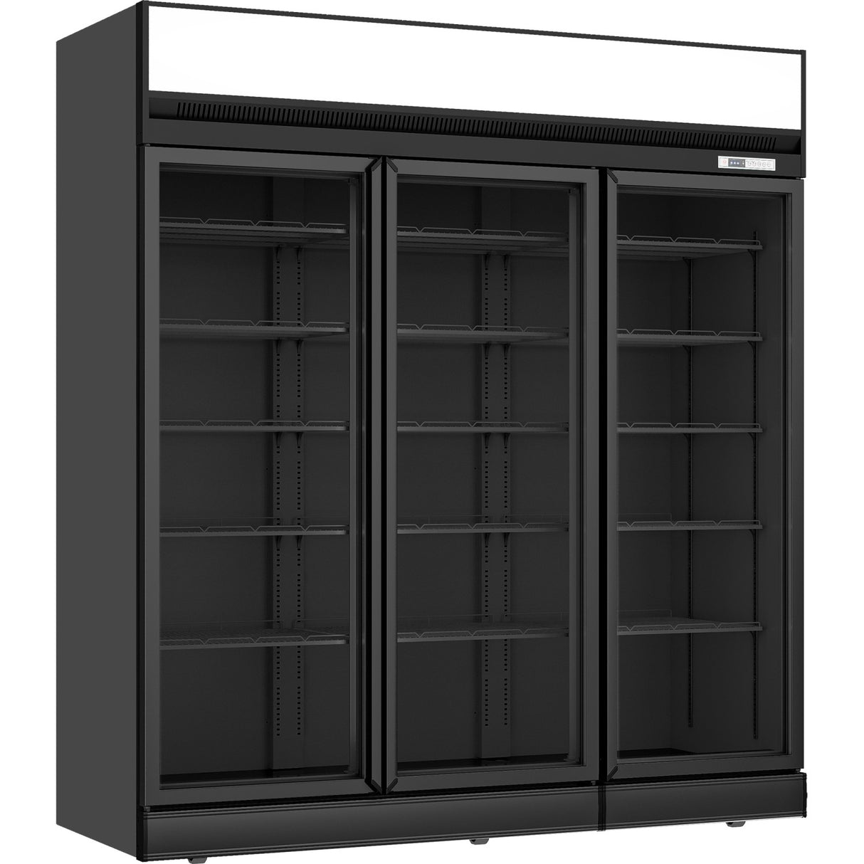 Commercial Display Cooler 1886 Litres Triple Hinged Doors Top Mount Black | Tr202 Black