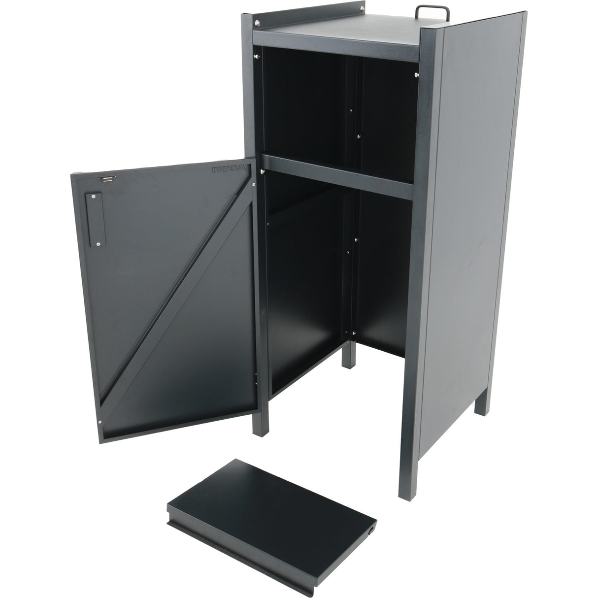 Commercial Rubbish Bin Cabinet &Amp; Tray Shelf 500x540x1255mm Black | Trc5054