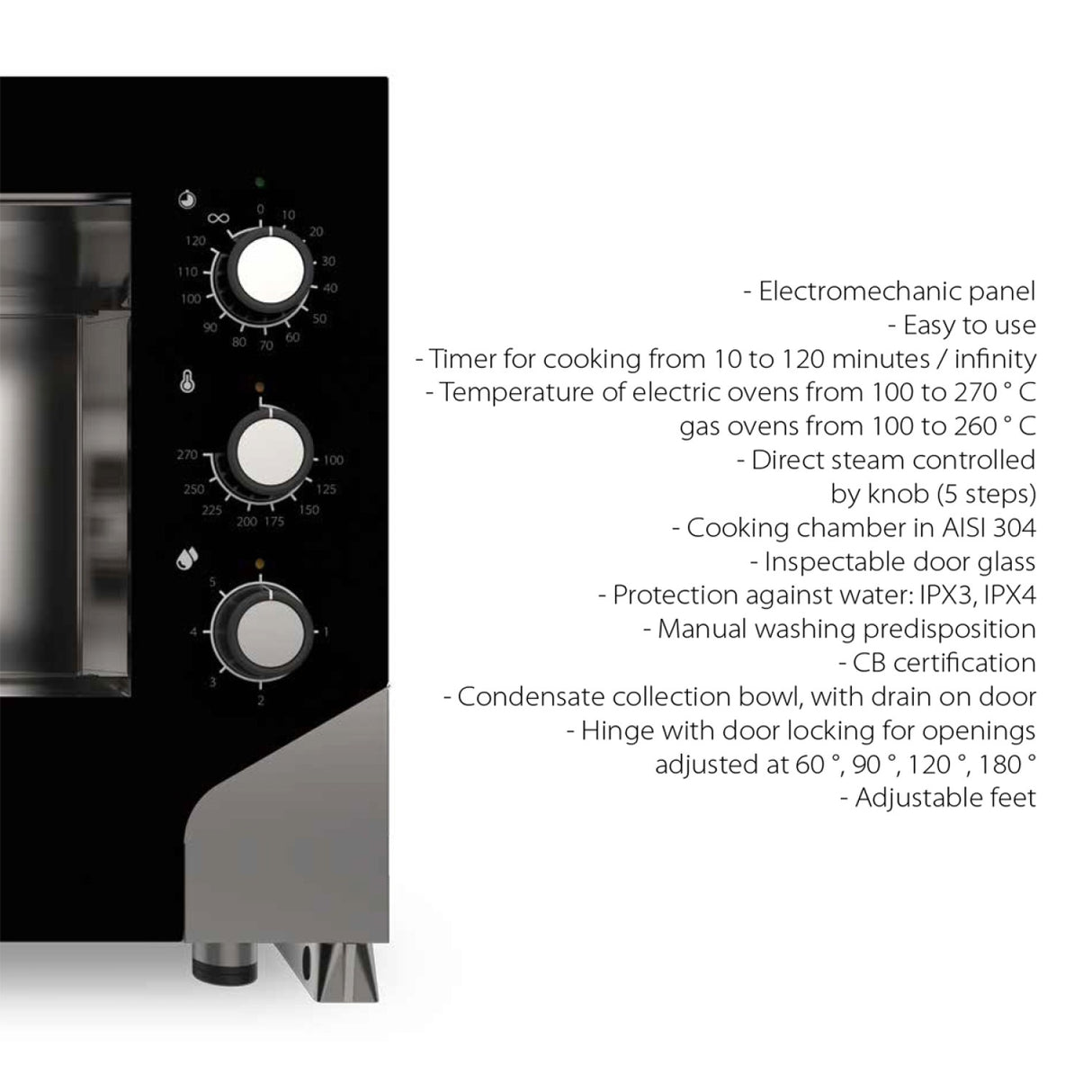 Professional Combi Steamer Electric 10 Trays Gn1/1 &Amp; 600x400m Electromechanic Controls Direct Steam | Tecnoeka Mkf1016 S