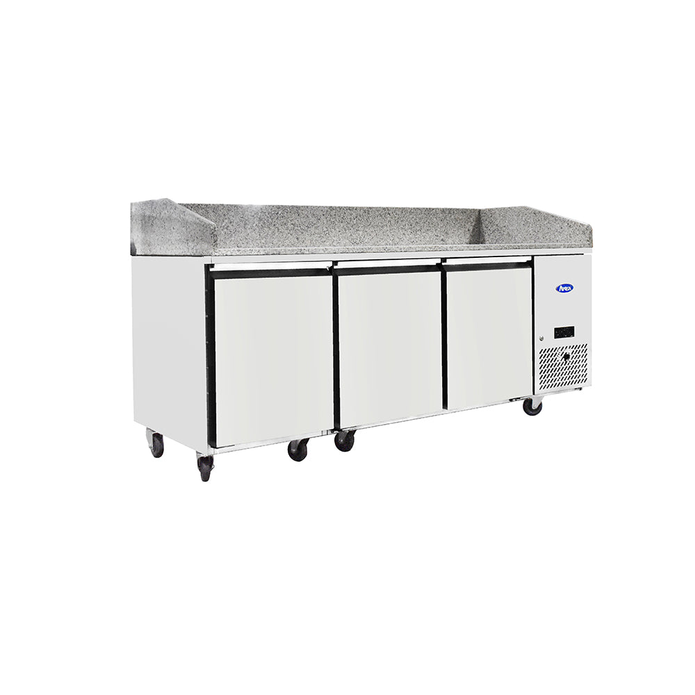 Pizza Prep Counter 3 Door, Marble Top