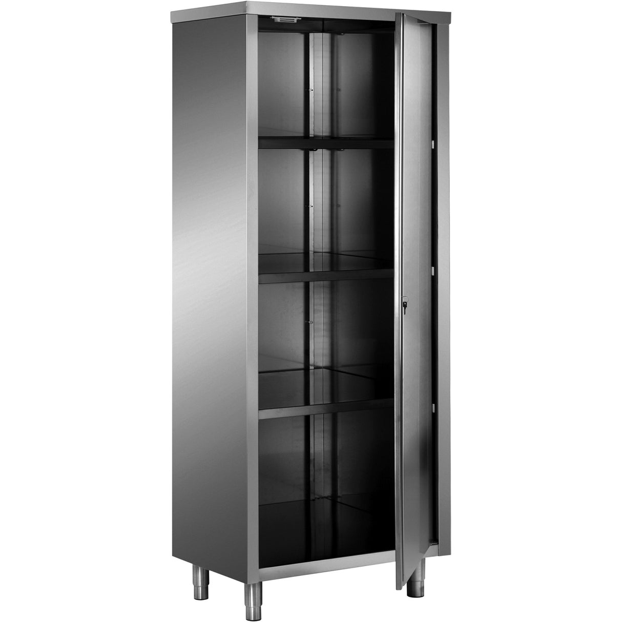 Upright Pan Cupboard Stainless Steel Single Door 3 Shelves 600x600x2000mm | Vc66 Sn