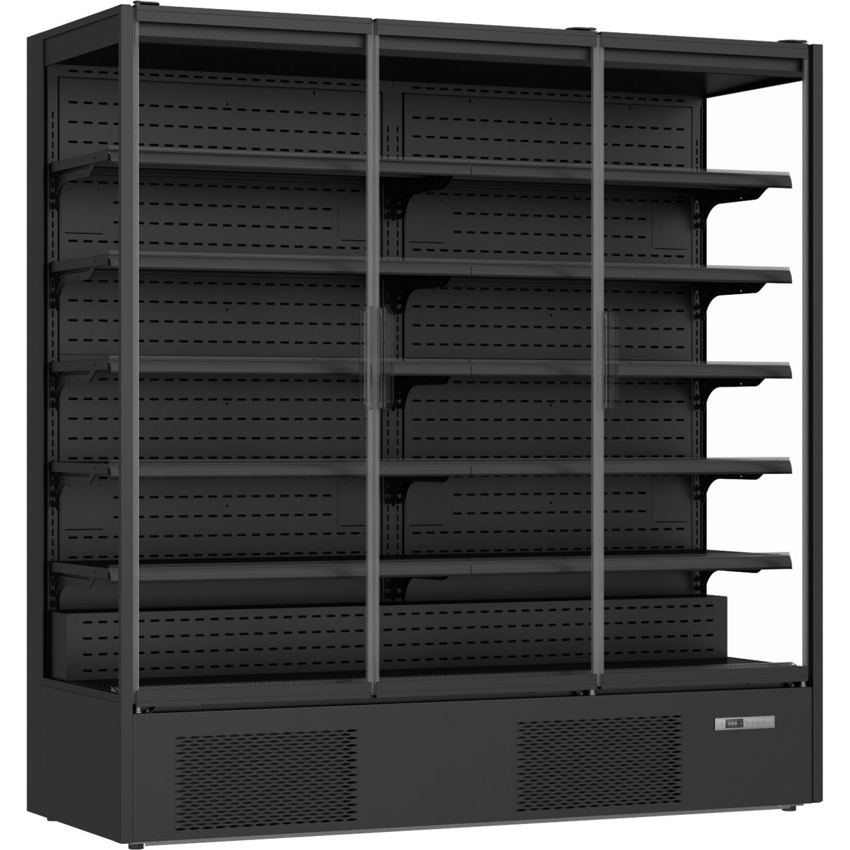 Commercial Triple Door Display Merchandiser Fridge 1147 Litres Black | Multi155 Glass