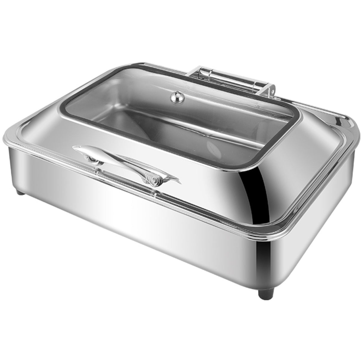 Chafing Dish Electric Glass Lid Stainless Steel 7 Litres Gn1/1 | Viccd528