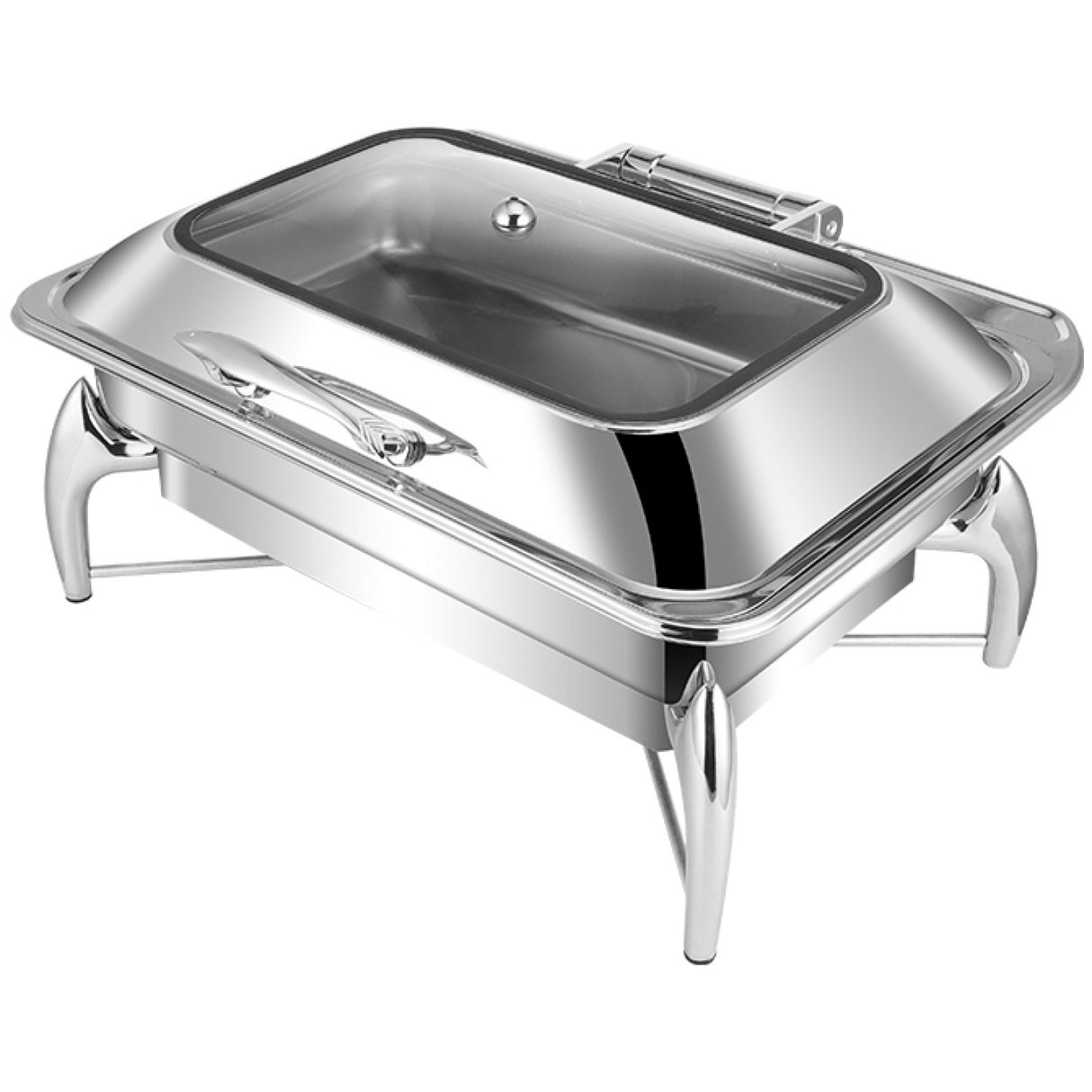 Chafing Dish Glass Lid Stainless Steel 7 Litres Gn1/1 | Viclh2103