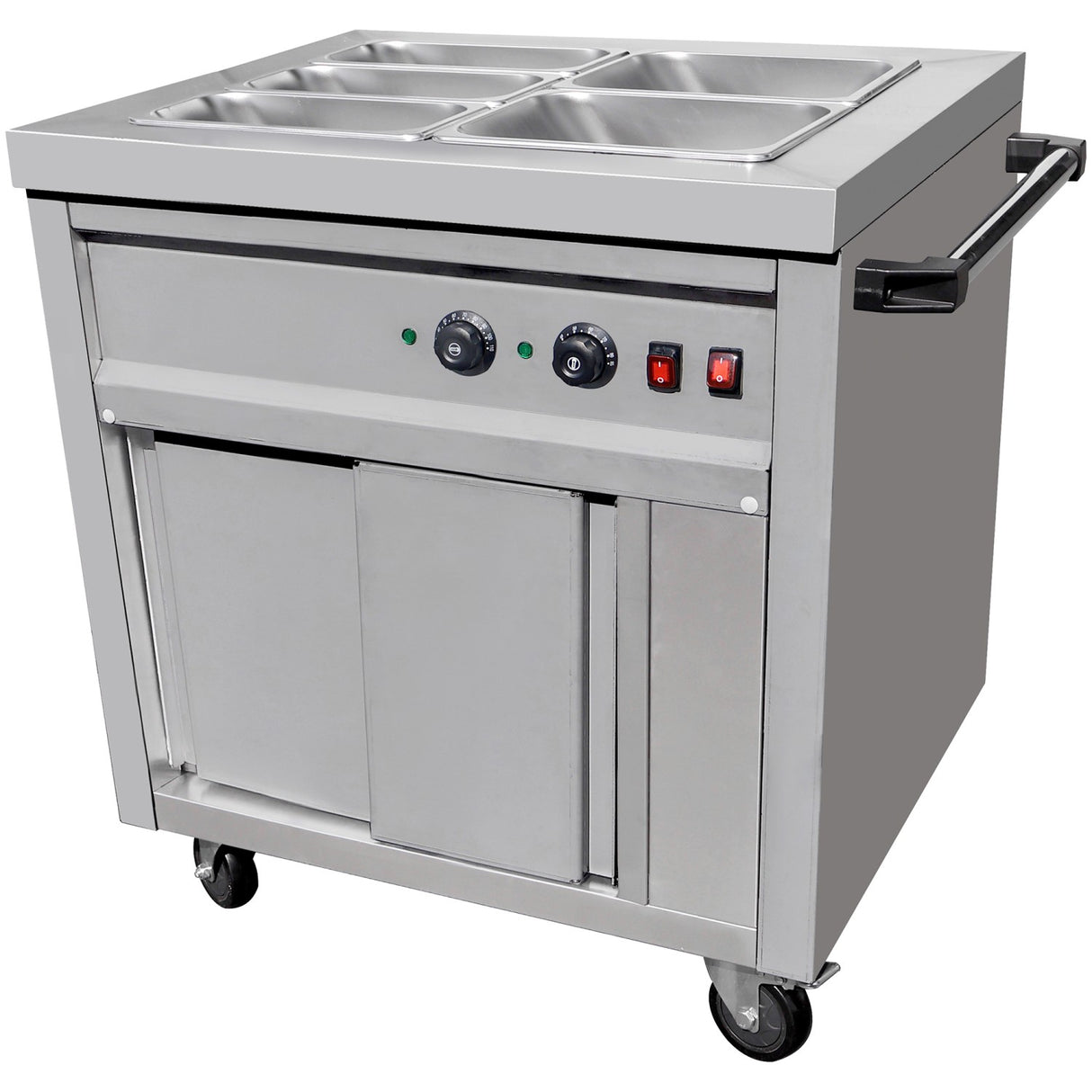 Mobile Bain Marie Top Hot Cupboard 750mm With 5 Gn Pans | Vmgn2 As