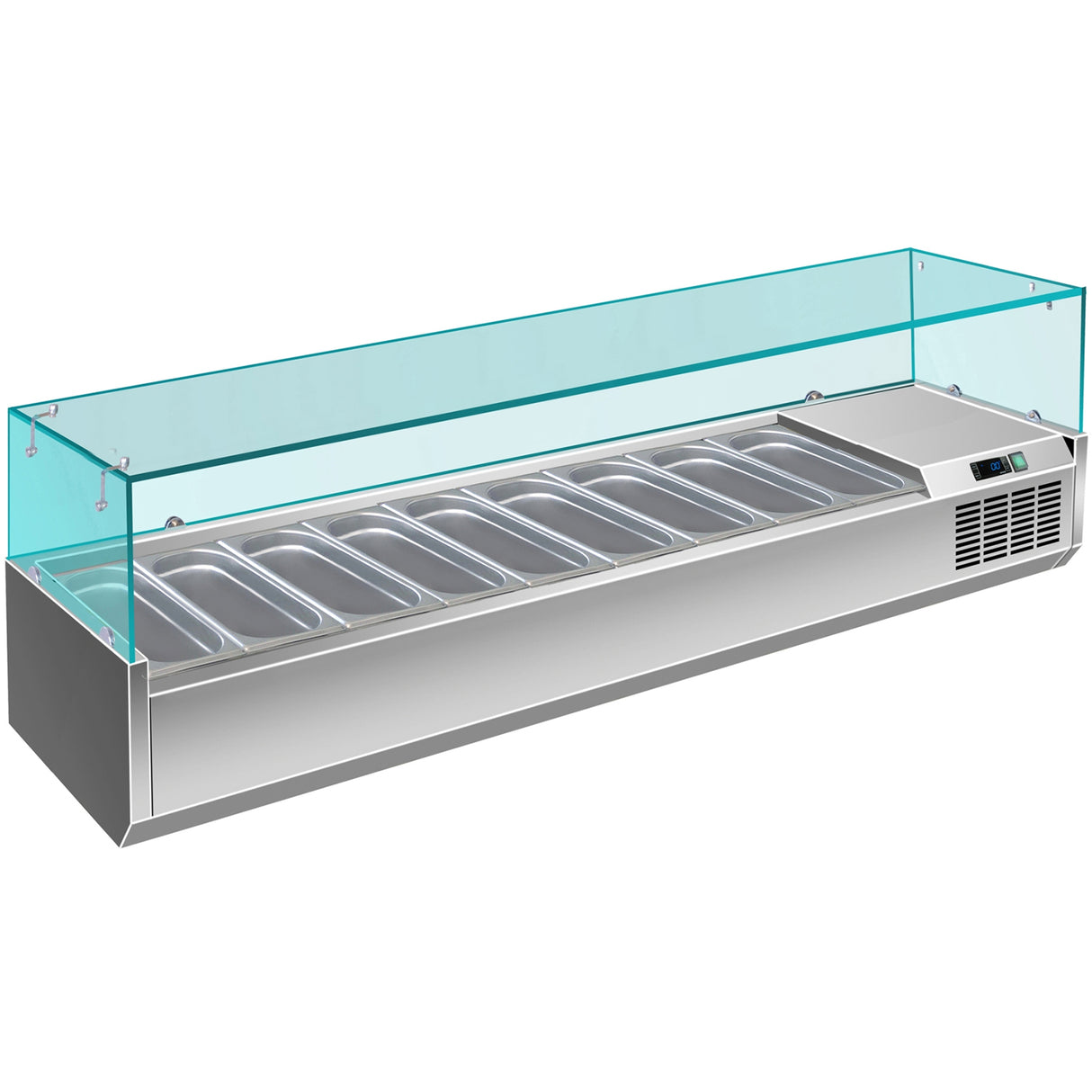 Refrigerated Servery Prep Top 1600mm 7x Gn1/3 Glass Cover | Gt516