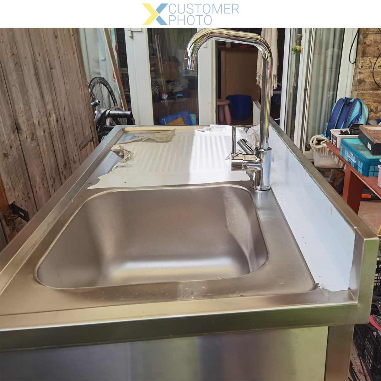 Commercial Sink For Dishwashers 1 Bowl Right Bottom Shelf Splashback 1200mm Depth 600mm |  Vsh126 Rbs