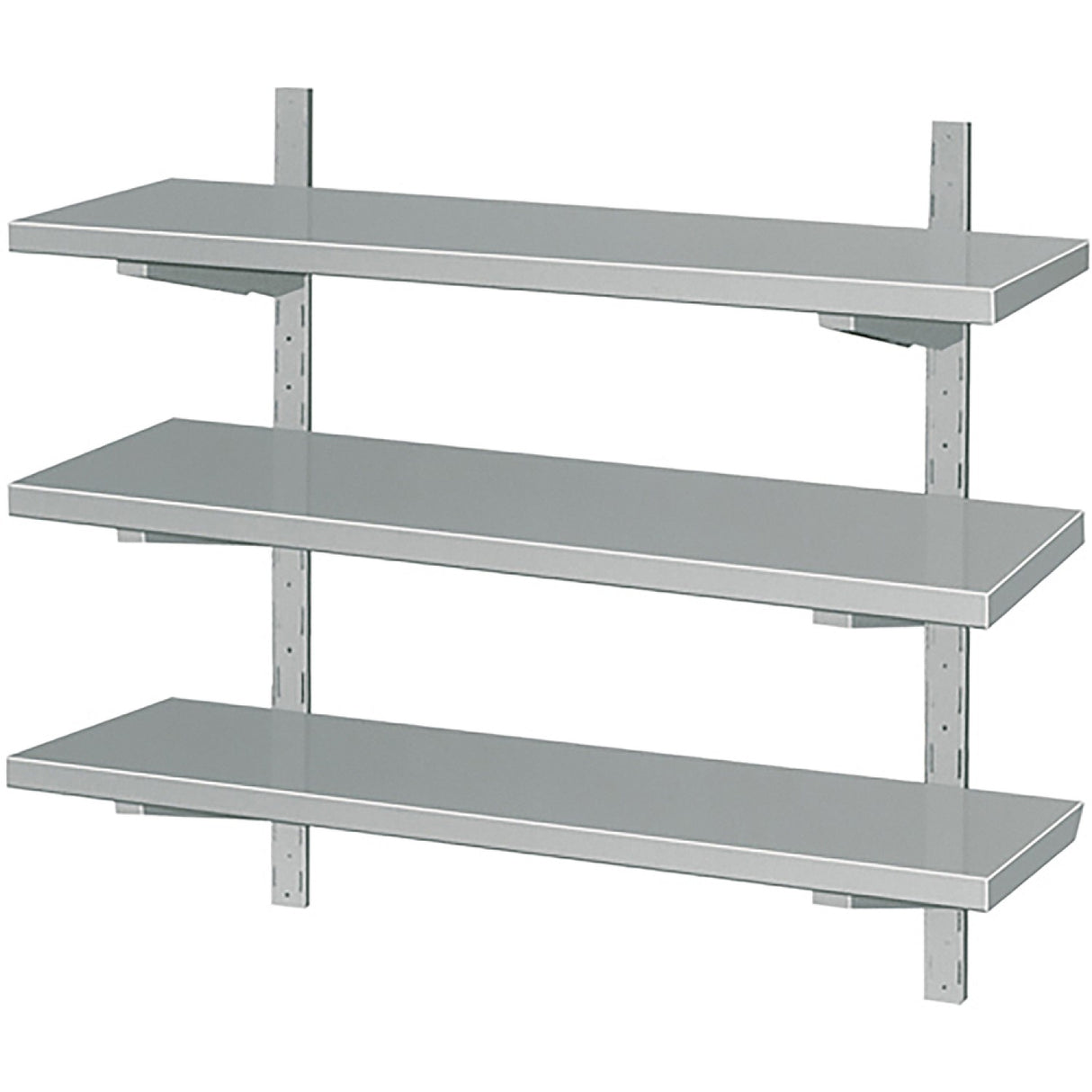 Adjustable Height Wall Shelf 3 Levels 2000x300mm Stainless Steel | Vws2033
