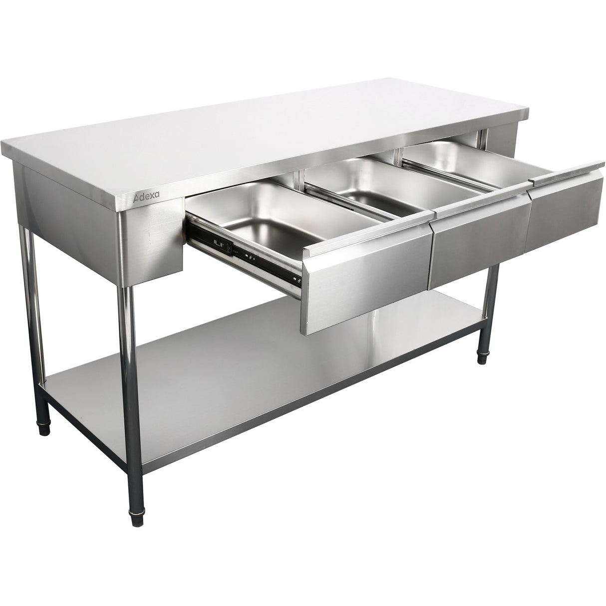 Premium Commercial Work Table With 3 Drawers Stainless Steel Bottom Shelf 1500x700x900mm | W218150703 D